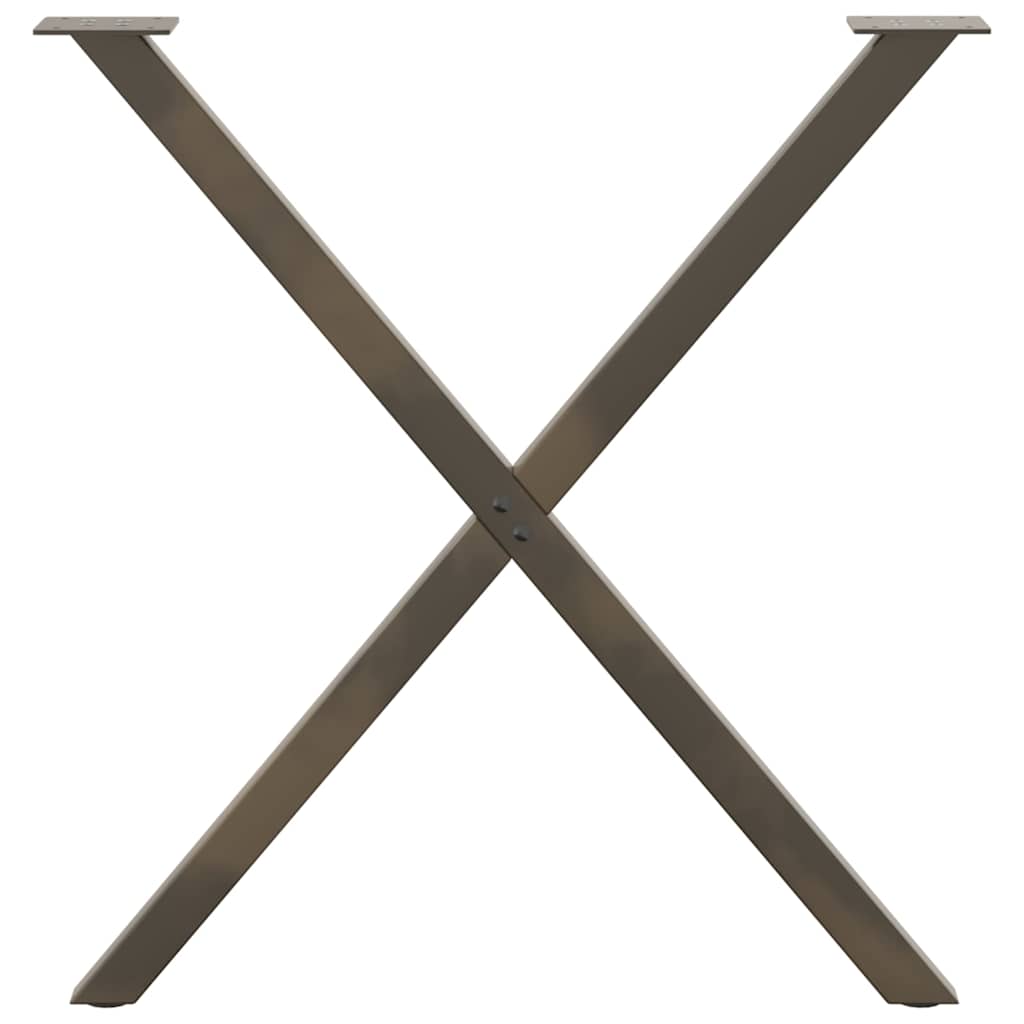 Noge za blagovaonski stol u obliku slova X, 2 kom, prirodni čelik, 70 x (72-73) cm, čelik