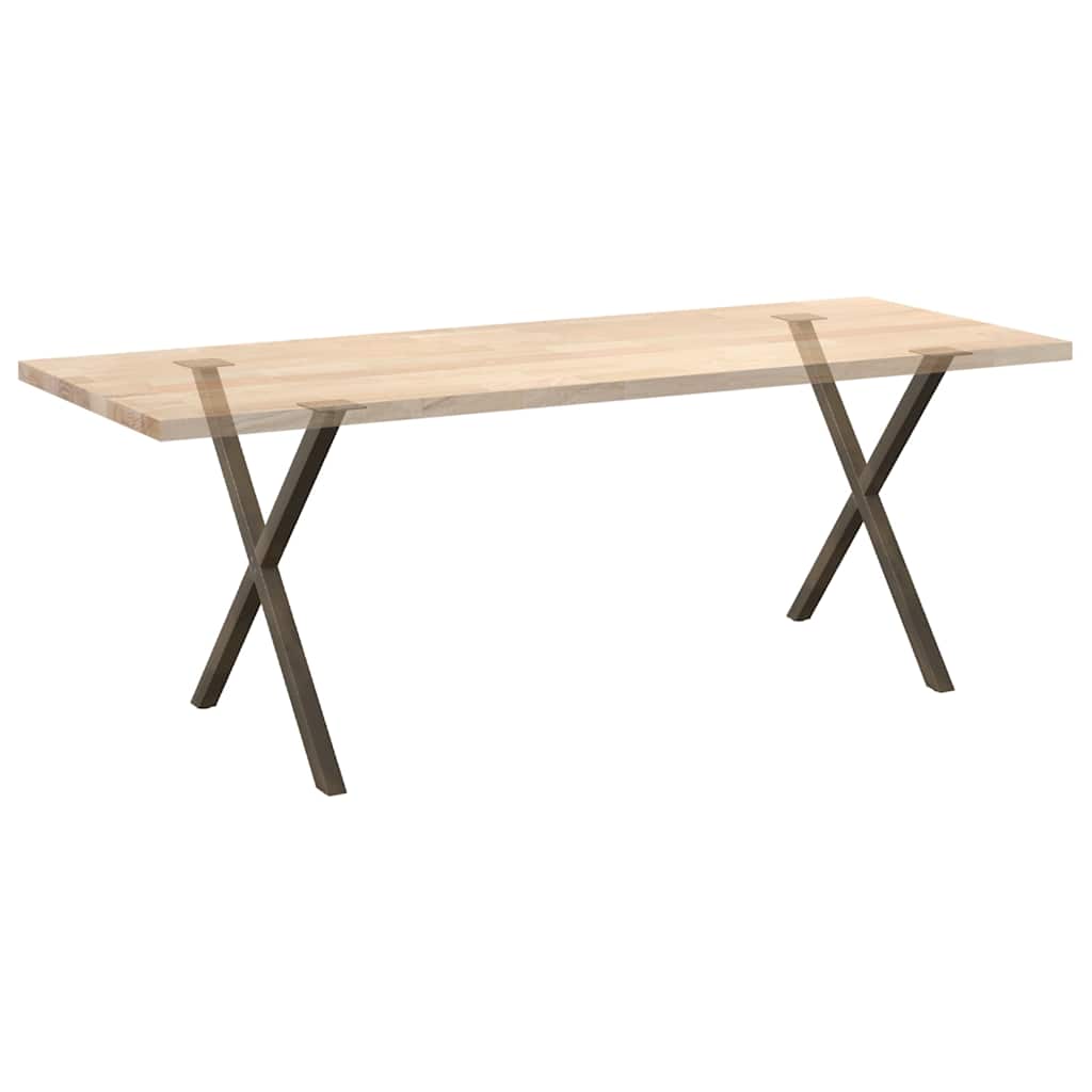 Noge za blagovaonski stol u obliku slova X, 2 kom, prirodni čelik, 70 x (72-73) cm, čelik