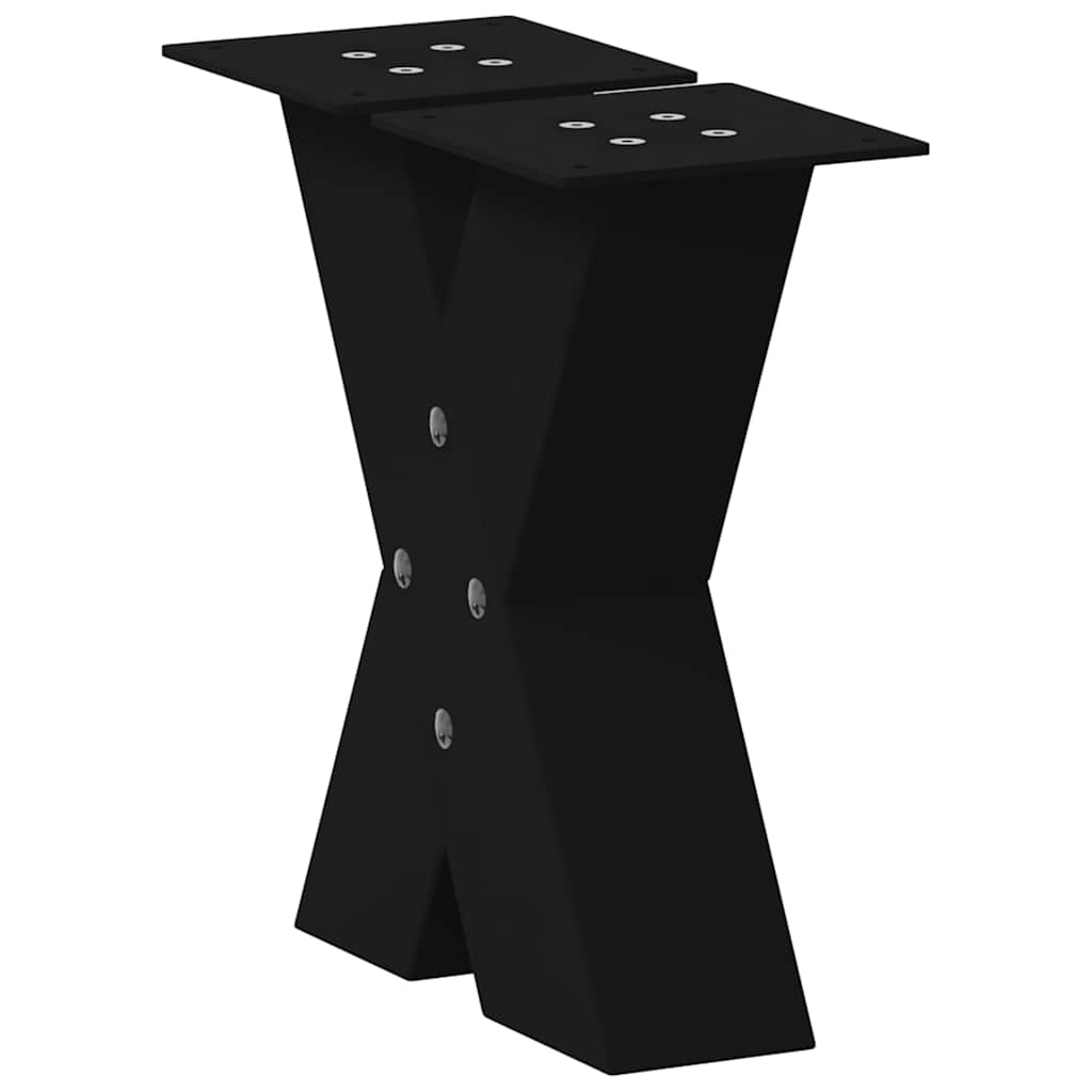 Noge za klub stolić u obliku slova X, 2 kom, crne, 40 x (30-31) cm, čelik