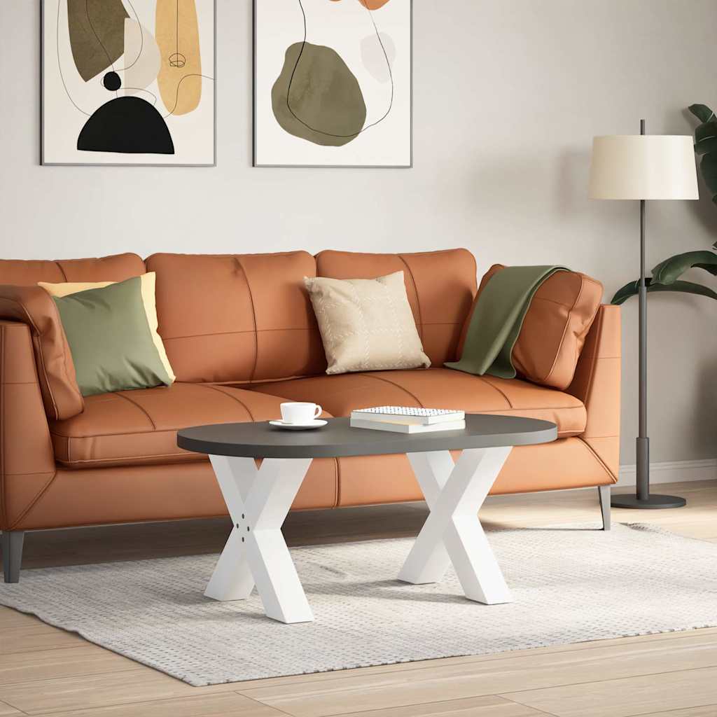 Noge za klub stolić u obliku slova X, 2 kom, bijele, 50 x (42-43) cm, čelik