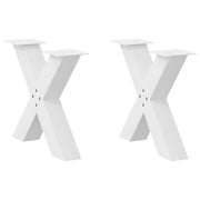 Noge za klub stolić u obliku slova X, 2 kom, bijele, 60 x (42-43) cm, čelik