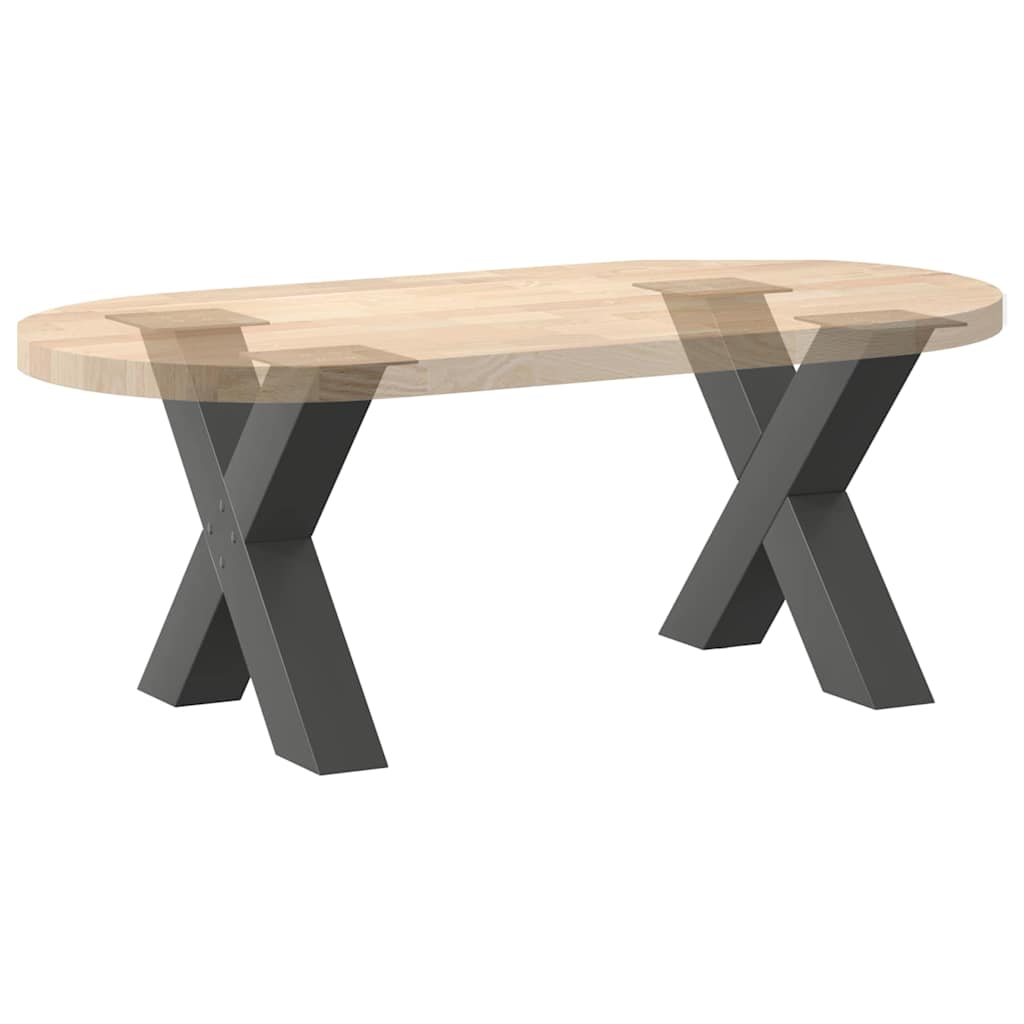 Noge za klub stolić u obliku slova X, 2 kom, antracit, 60 x (42-43) cm, čelik
