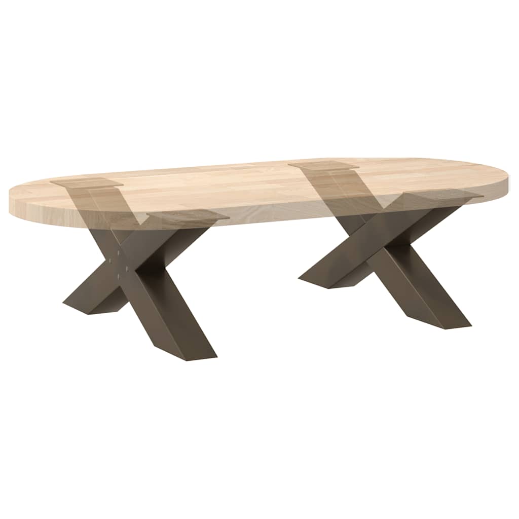 Noge za klub stolić u obliku slova X, 2 kom, prirodni čelik, 70 x (42-43) cm, čelik