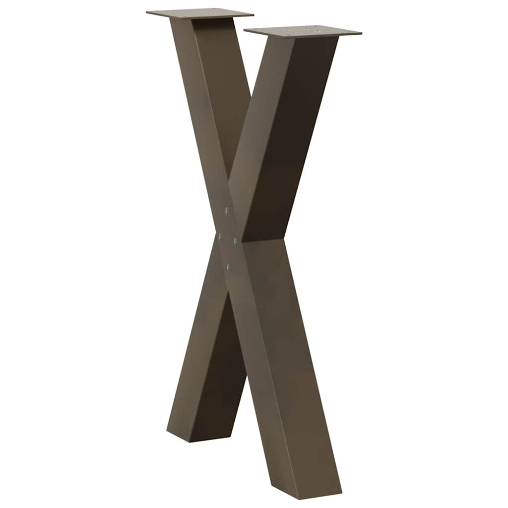 Noge za blagovaonski stol u obliku slova X, 2 kom, prirodni čelik, 60 x (72-73) cm, čelik
