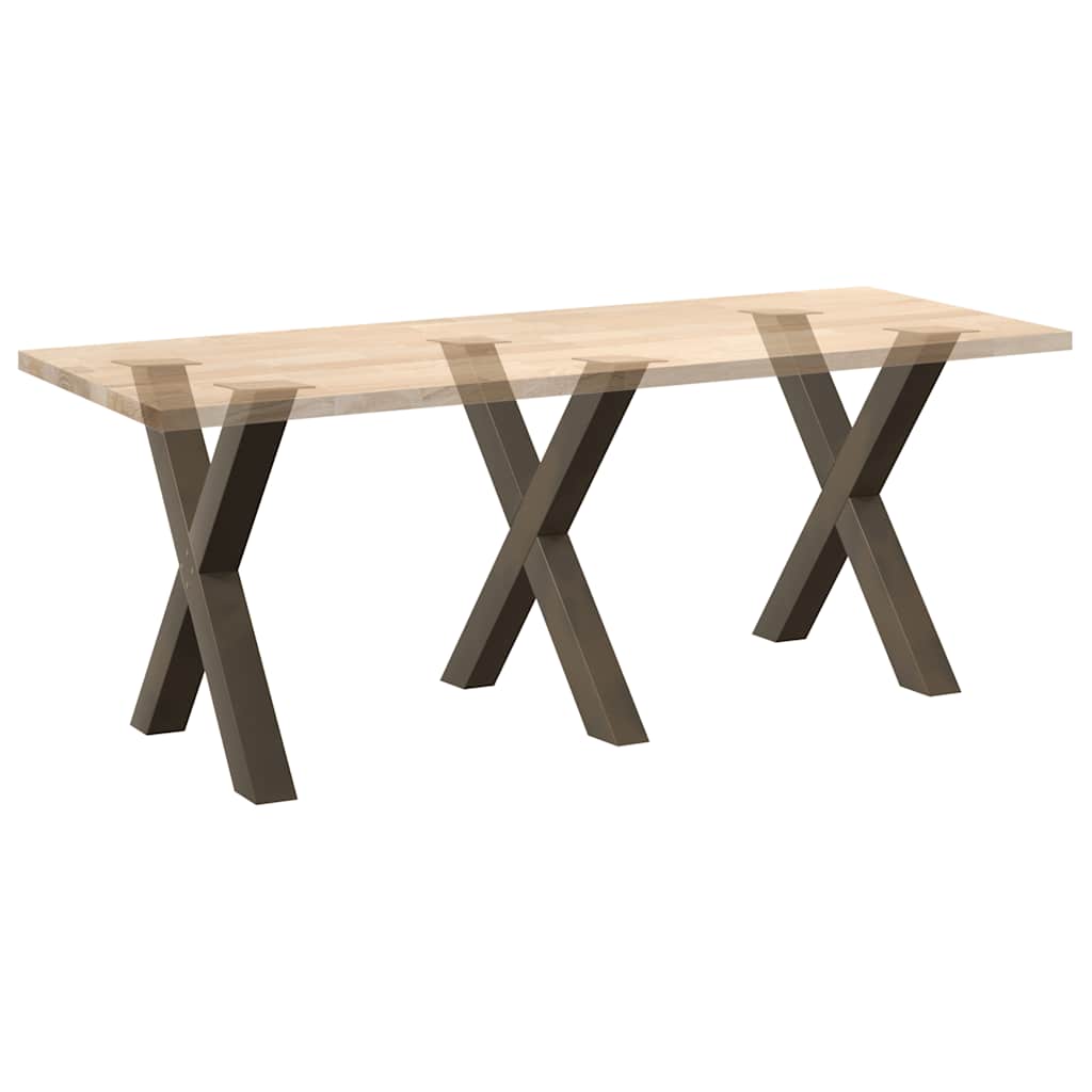 Noge za blagovaonski stol u obliku slova X, 3 kom, prirodni čelik, 70 x (72-73) cm, čelik