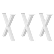 Noge za blagovaonski stol X-oblikovane 3 kom Bijele 80 x (72-73) cm Čelične