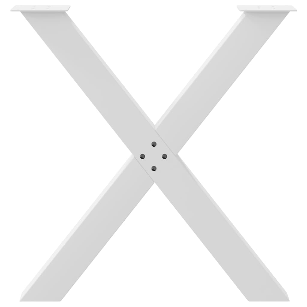 Noge za blagovaonski stol X-oblikovane 3 kom Bijele 80 x (72-73) cm Čelične