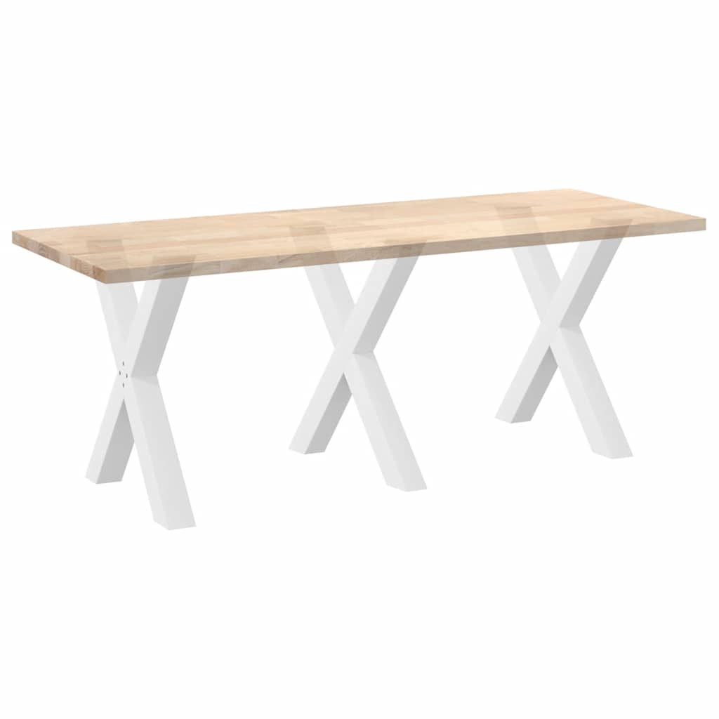 Noge za blagovaonski stol X-oblikovane 3 kom Bijele 80 x (72-73) cm Čelične