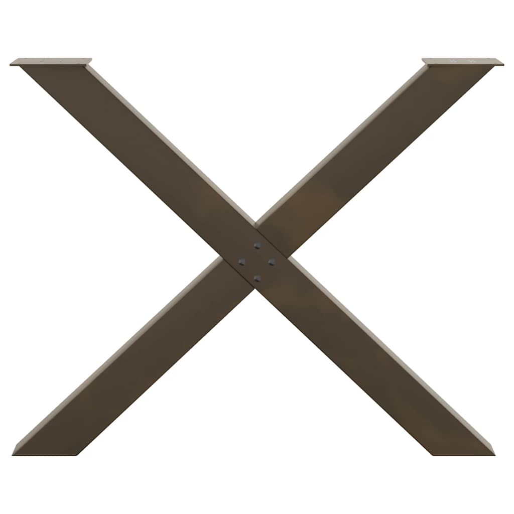 Noge za blagovaonski stol u obliku slova X, 3 kom, prirodni čelik, 90 x (72-73) cm, čelik