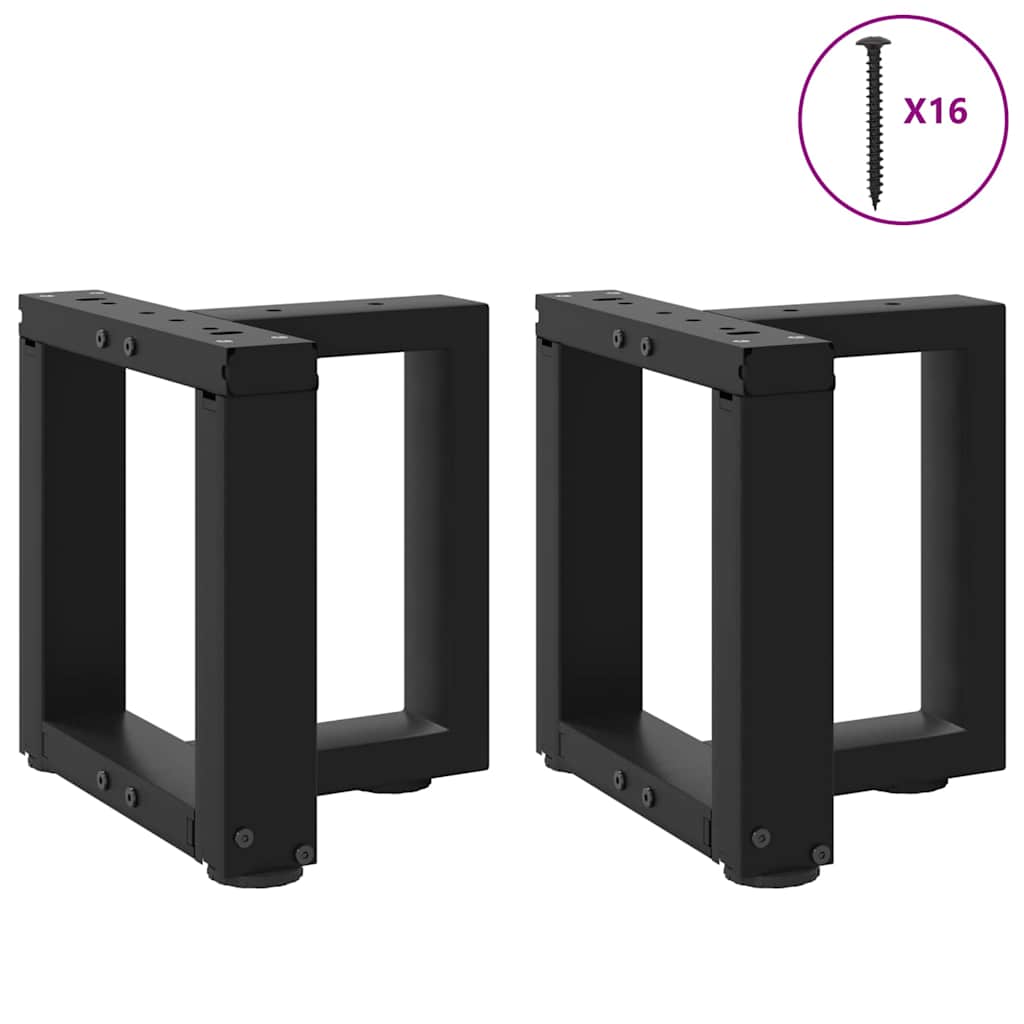 Noge za klub stolić T-oblika 2 kom Crne 30x25x(30-31) cm Čelik
