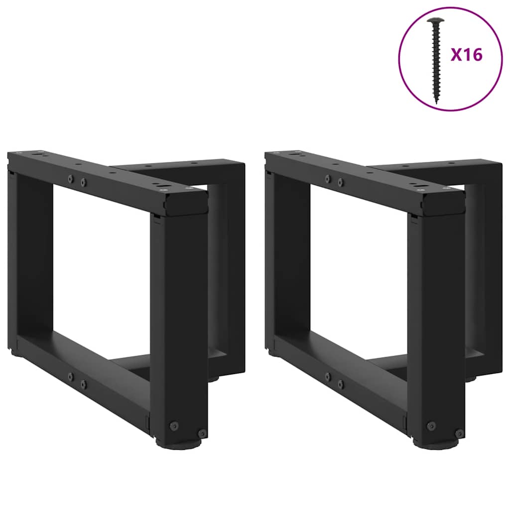 Noge za klub stolić T-oblika 2 kom Crne 50x25x(30-31) cm Čelik