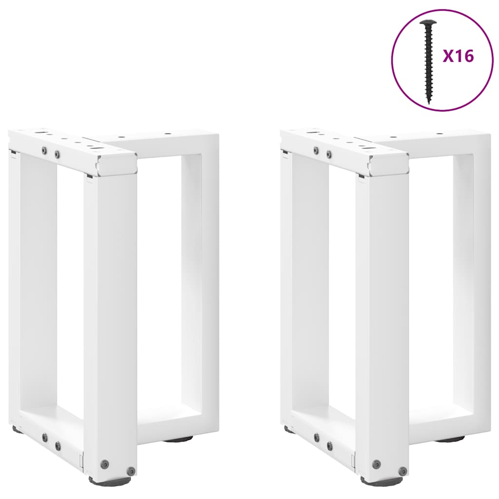Noge za klub stolić T-oblika 2 kom Bijele 38x25x(42-43) cm Čelik