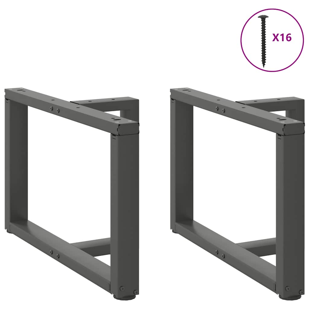 Noge za klub stolić T-oblika 2 kom antracit 60x25x(42-43) cm čelik