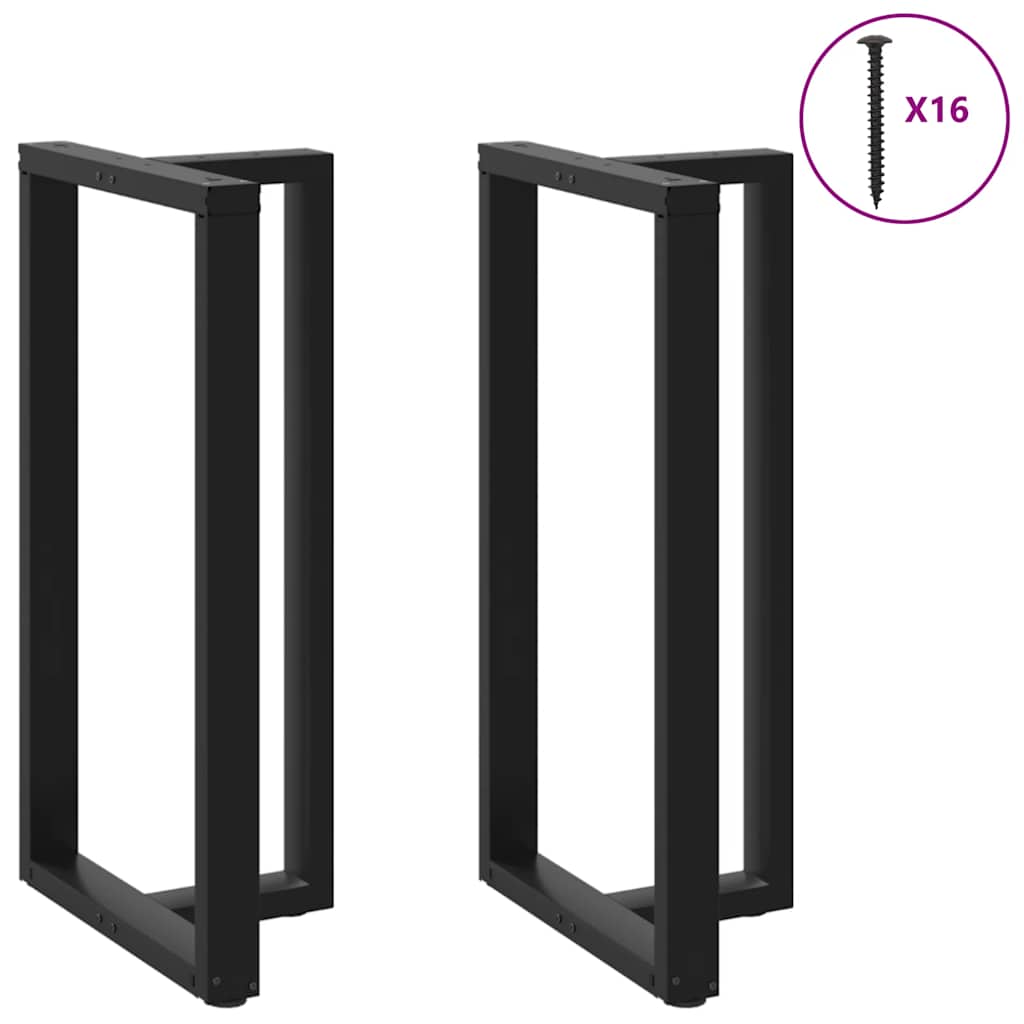 Noge za barski stol T-oblika 2 kom Crne 60x35x(110-111) cm Čelik