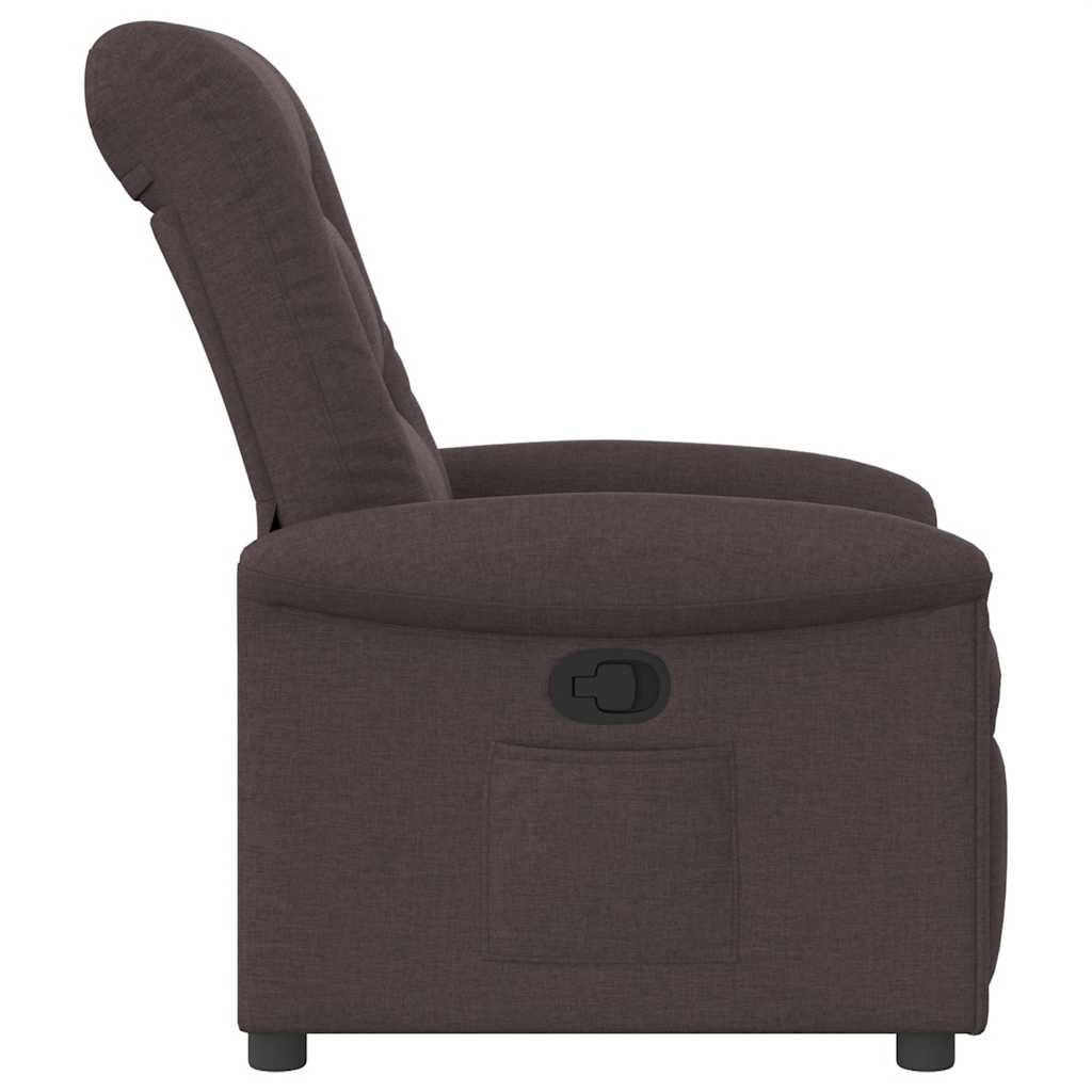Naslonjač od tkanine tamnosmeđi