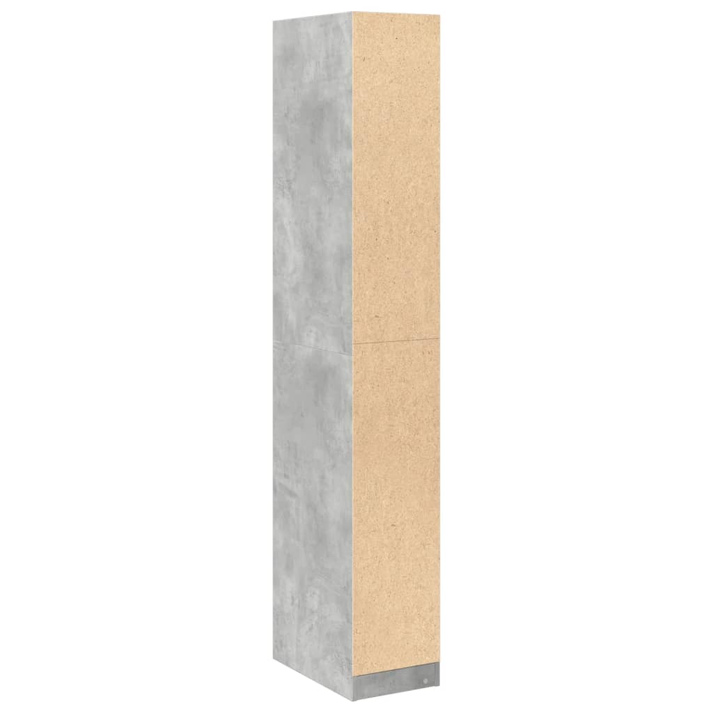 Ormar siva boja betona 30 x 50 x 200 cm od konstruiranog drva
