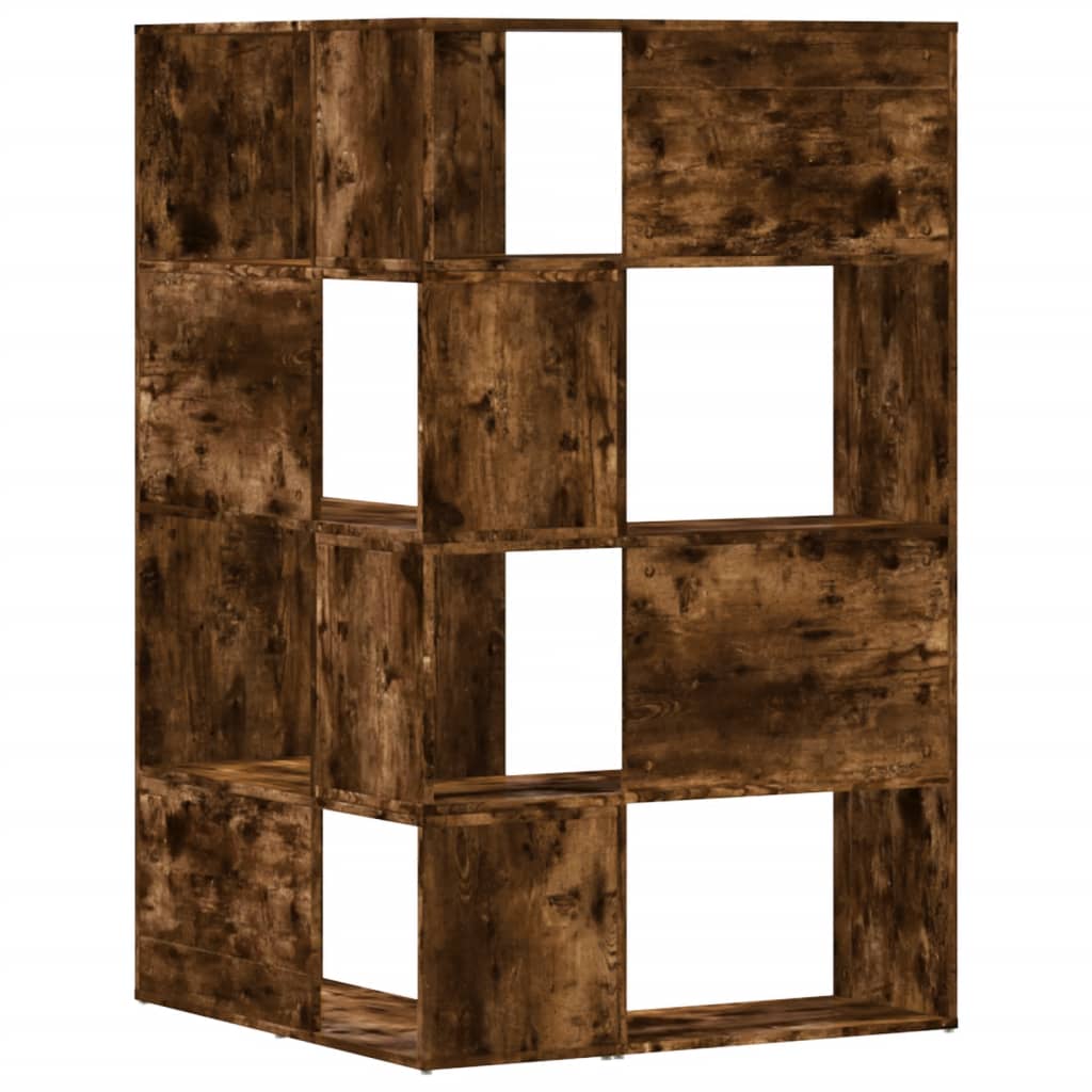 Kutni regal za knjige 4 razine boja hrasta 85x85x140 cm drveni