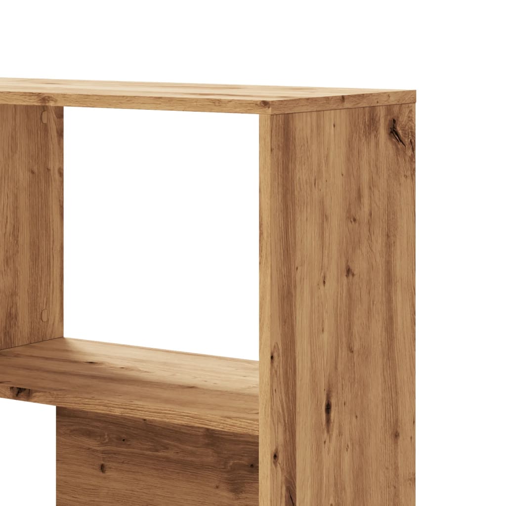 Kutni regal z knjige 4 razine artisian hrast 85x85x140cm drveni