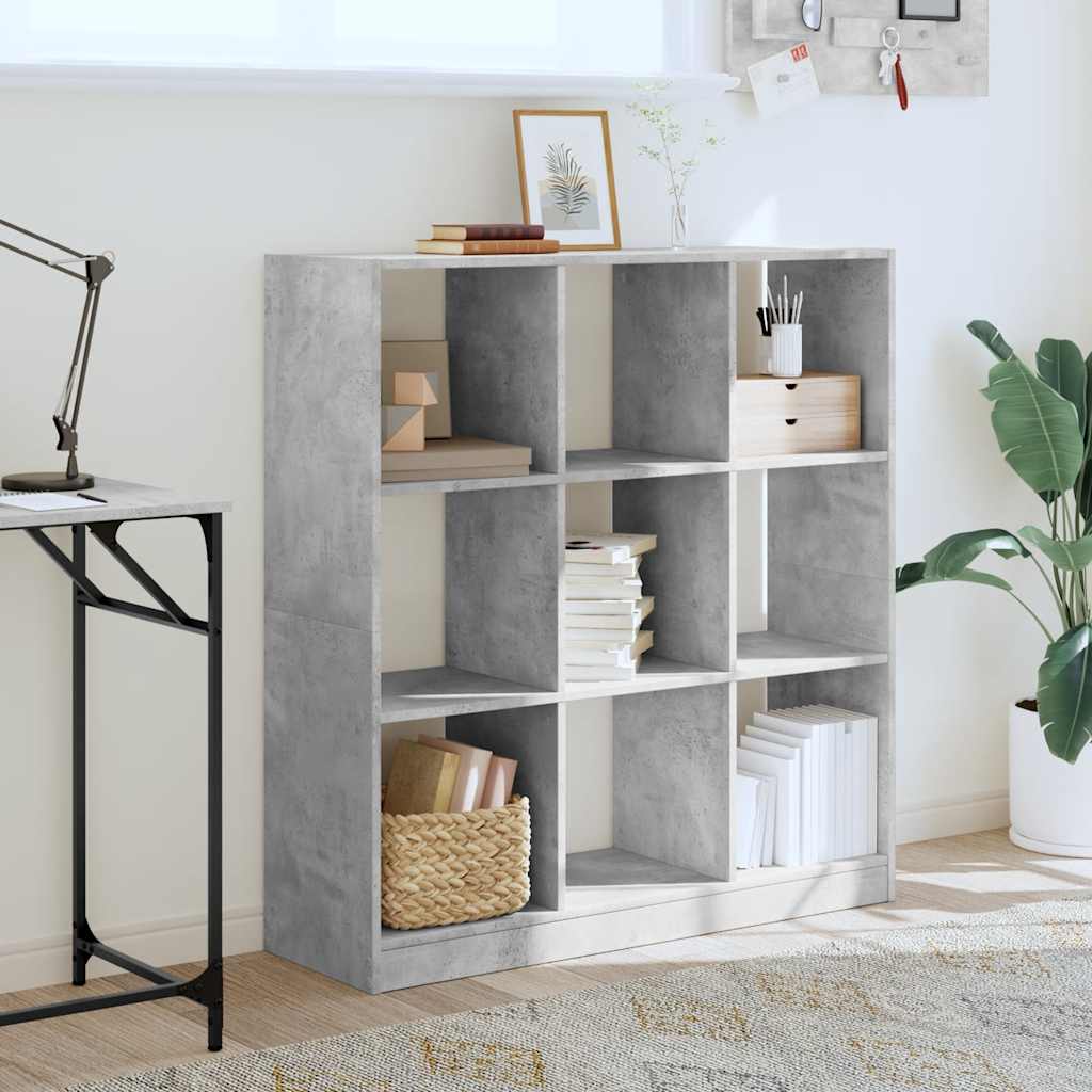 Regal za knjige boja betona 102 x 32 x 108 cm konstruirano drvo