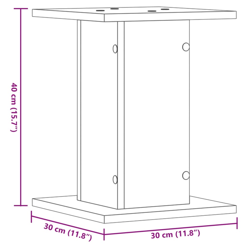 Stalci za biljke 2 kom boja hrasta sonome 30x30x40 cm drveni