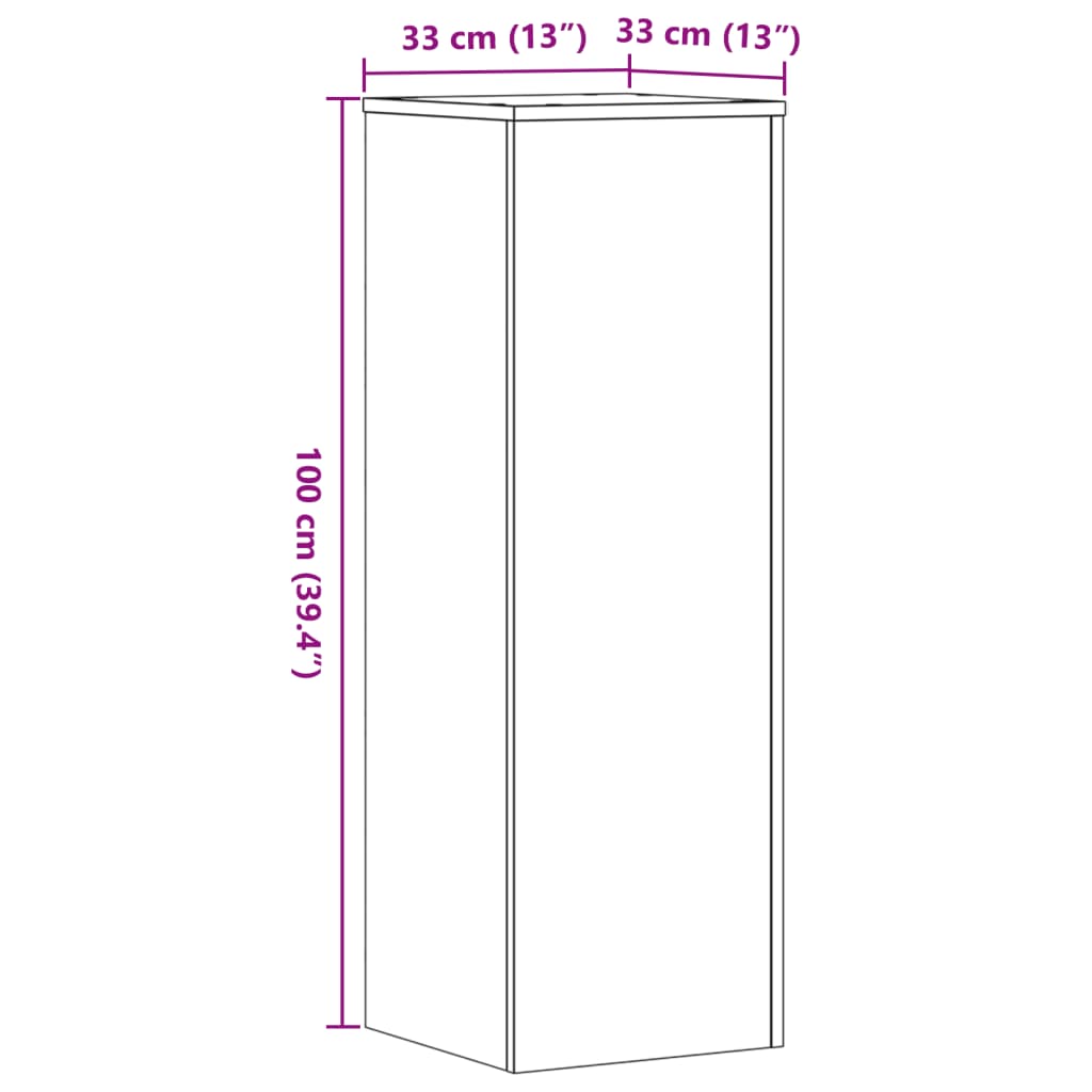 Stalci za biljke 2 kom siva boja hrasta 33 x 33 x 100 cm drveni