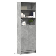 Visoka komoda LED siva betona 69x32,5x200 cm konstruirano drvo