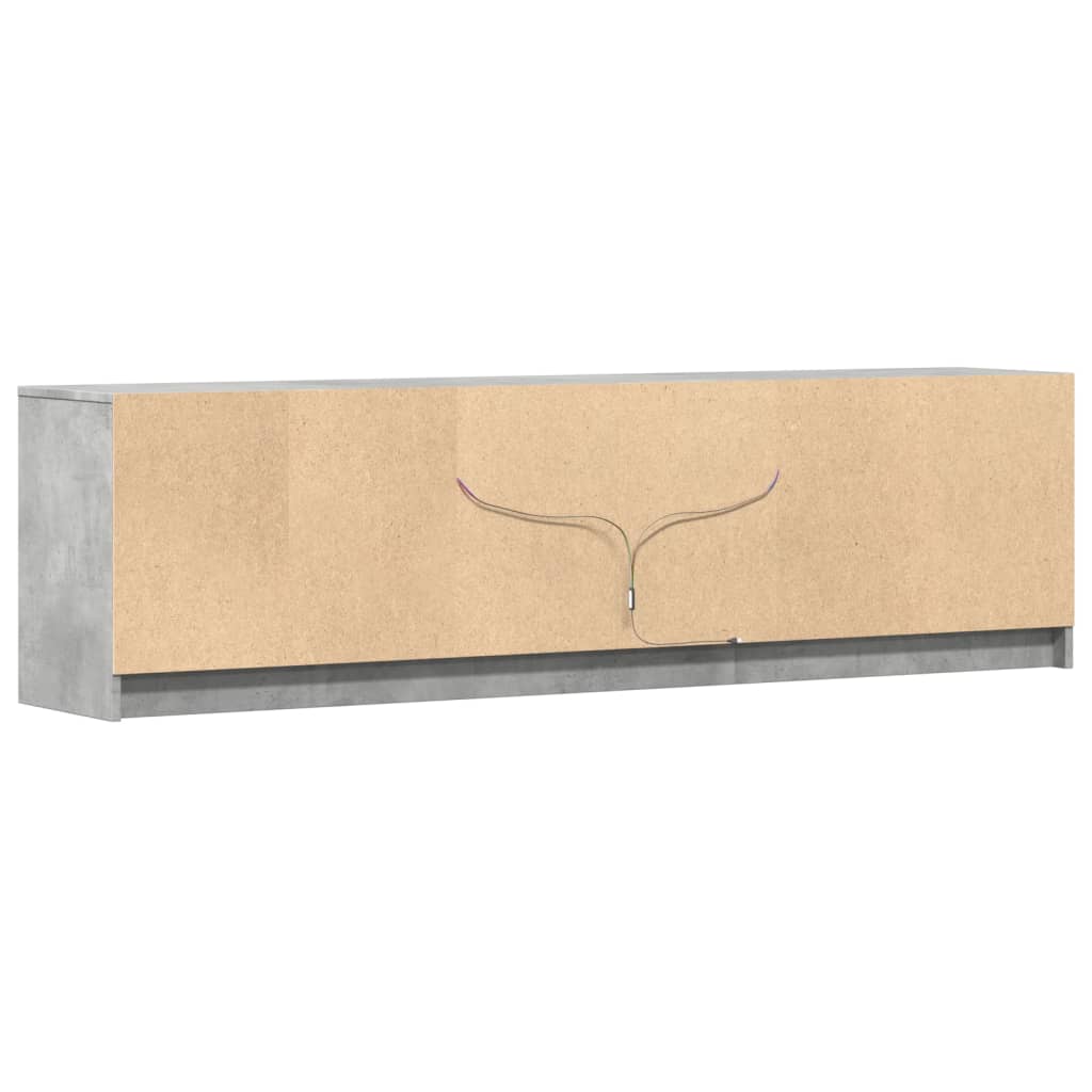 TV ormarić s LED svjetlima boja betona 180x34x50 cm drveni