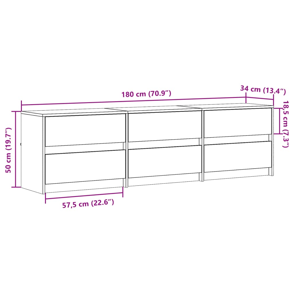 TV ormarić LED bijeli 180 x 34 x 50 cm od konstruiranog drva
