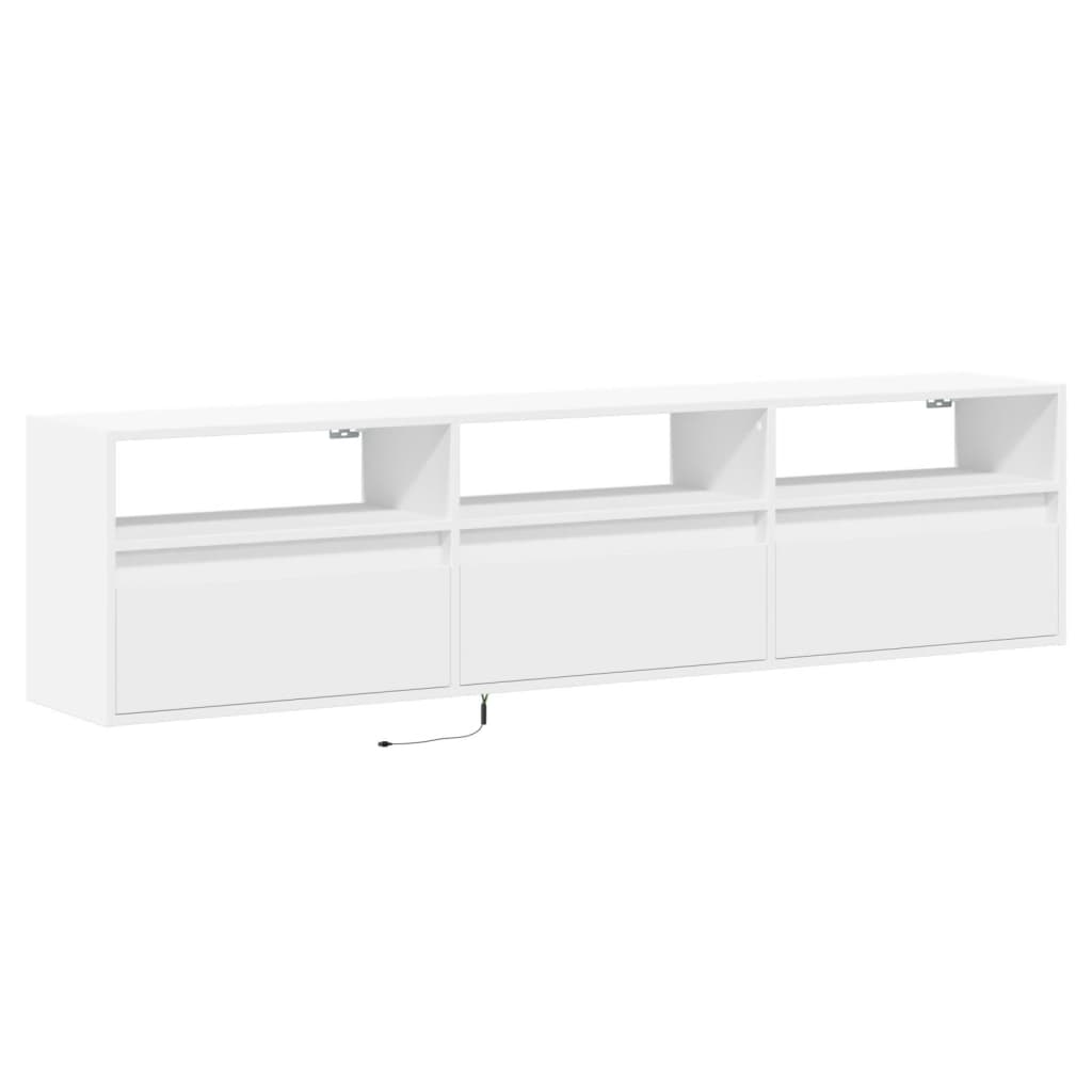 Zidni TV ormarić s LED svjetlima bijeli 180 x 31 x 45 cm