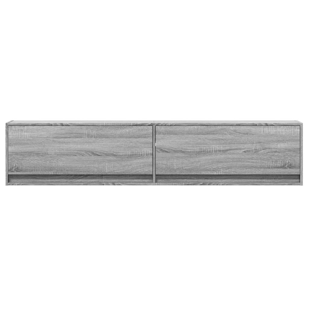 Zidni TV ormarić s LED svjetlima siva boja hrasta 180x31x38 cm