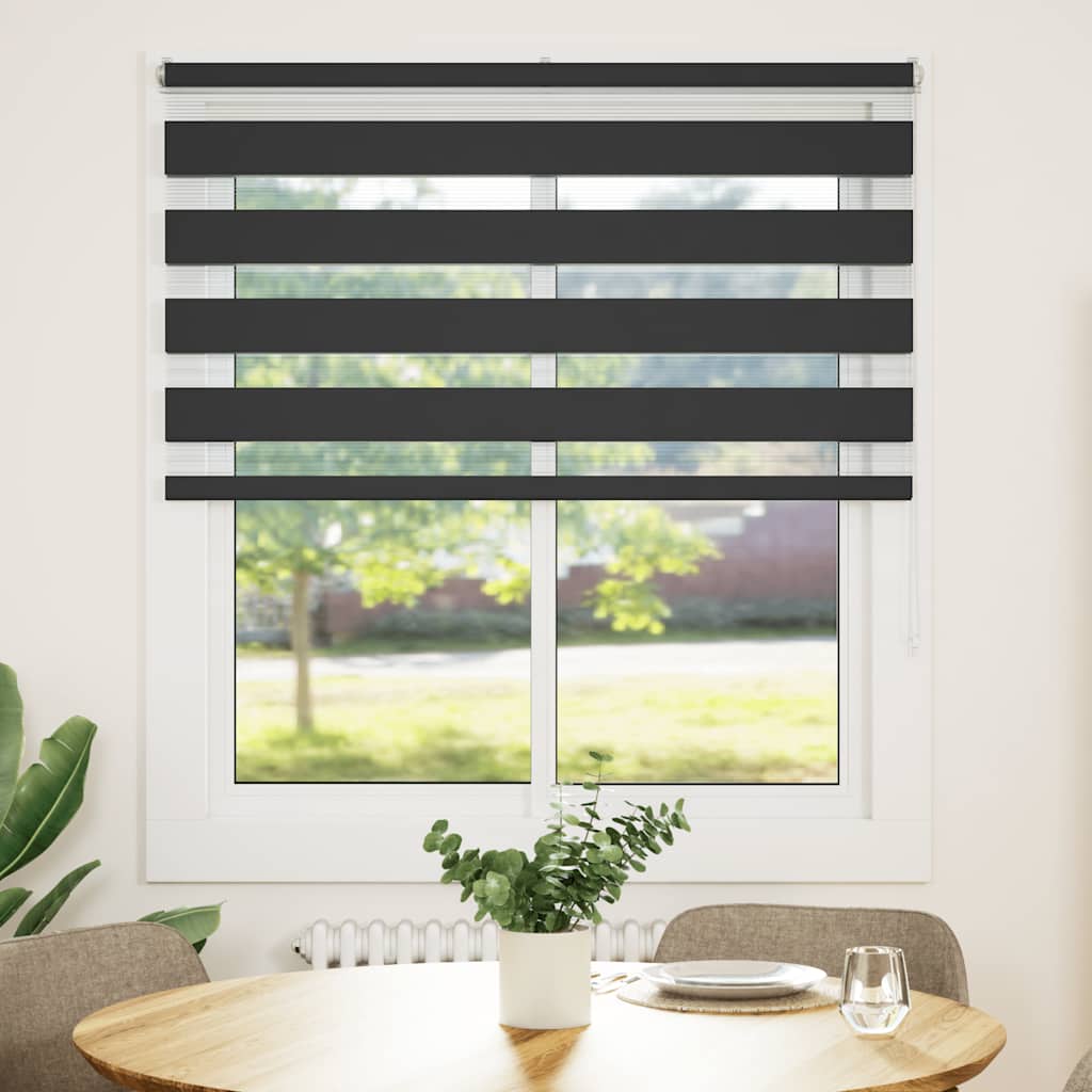 Zavjesa zebra crna 125x100 cm širina tkanine 120,9 cm poliester
