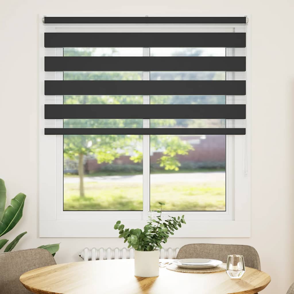 Zavjesa zebra crna 135x150 cm širina tkanine 130,9 cm poliester