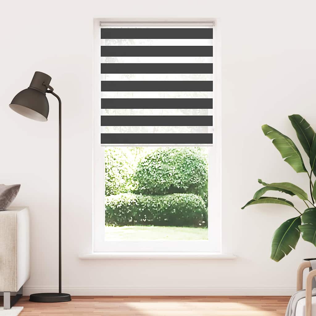Zavjesa zebra crna 95x200 cm širina tkanine 90,9 cm poliester