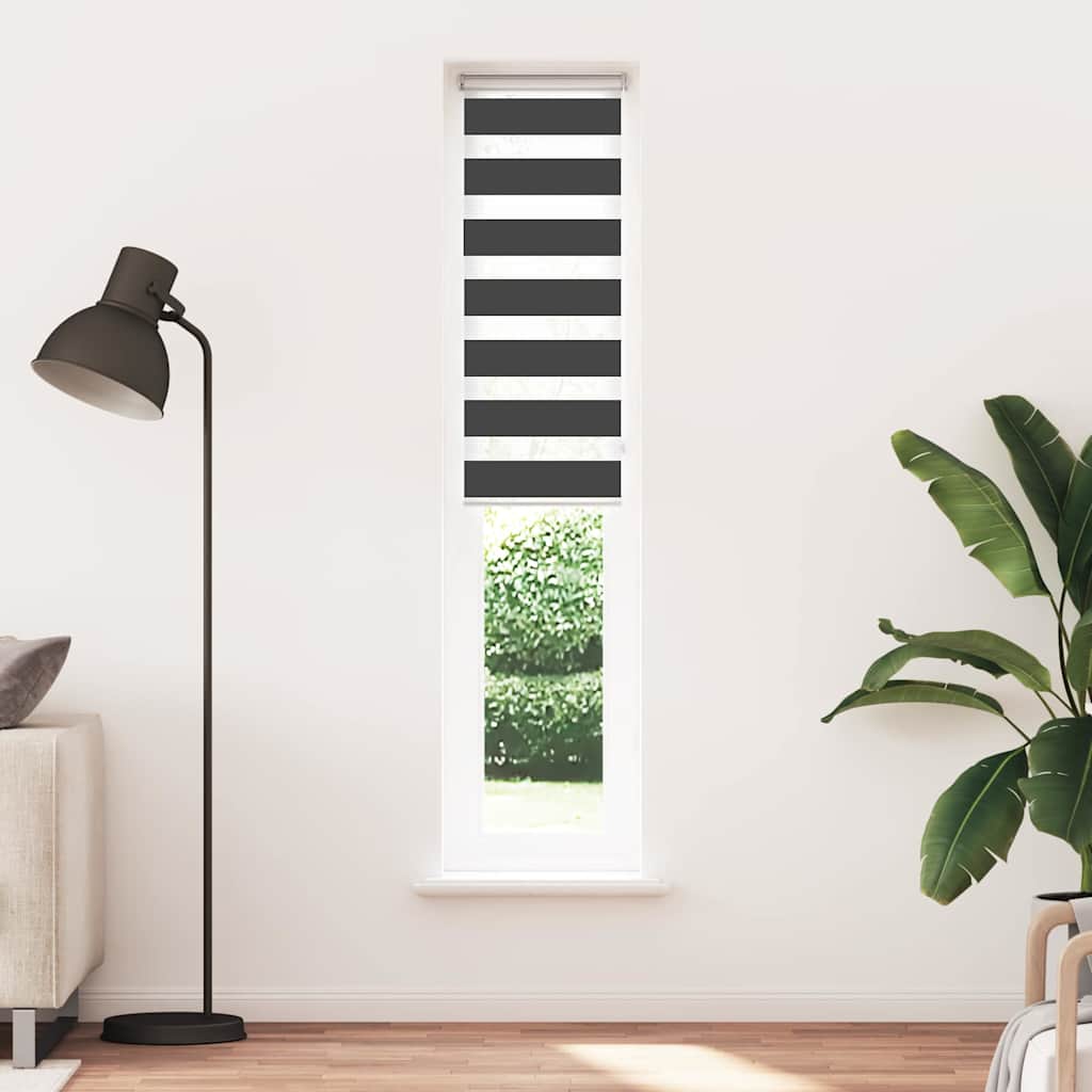 Zavjesa zebra crna 45x230 cm širina tkanine 40,9 cm poliester
