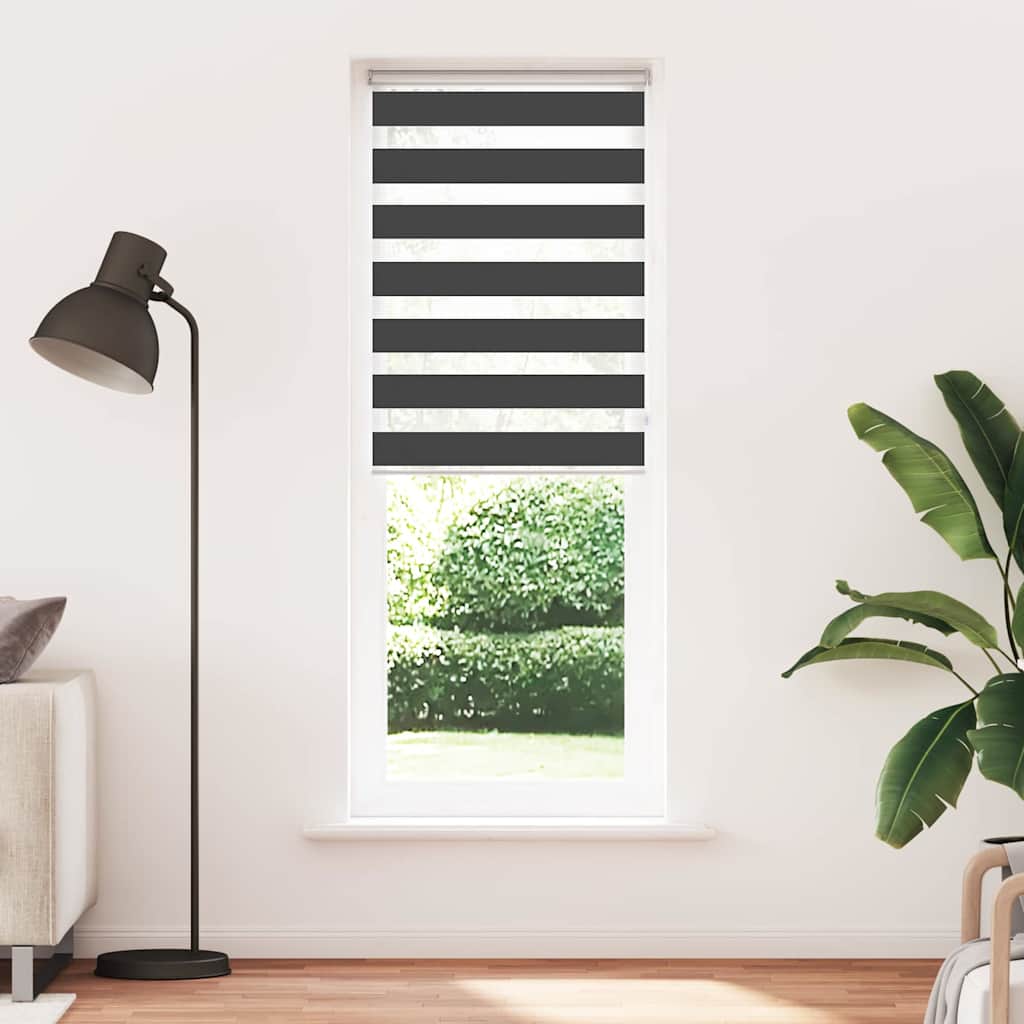 Zavjesa zebra crna 75x230 cm širina tkanine 70,9 cm poliester