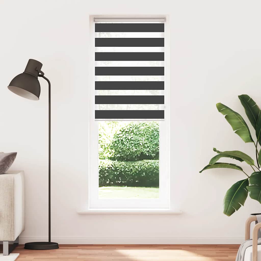 Zavjesa zebra crna 90x230 cm širina tkanine 85,9 cm poliester