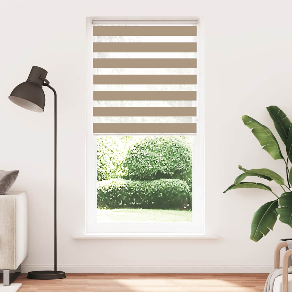 Zebra zavjesa Pješčano smeđa 100x200 cm Širina tkanine 95,9 cm Poliester