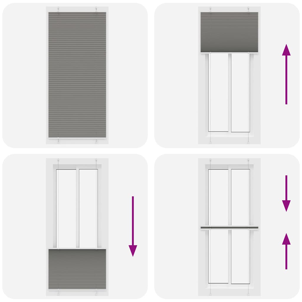 Plisirana roleta antracit 100x200 cm širina tkanine 99,4 cm