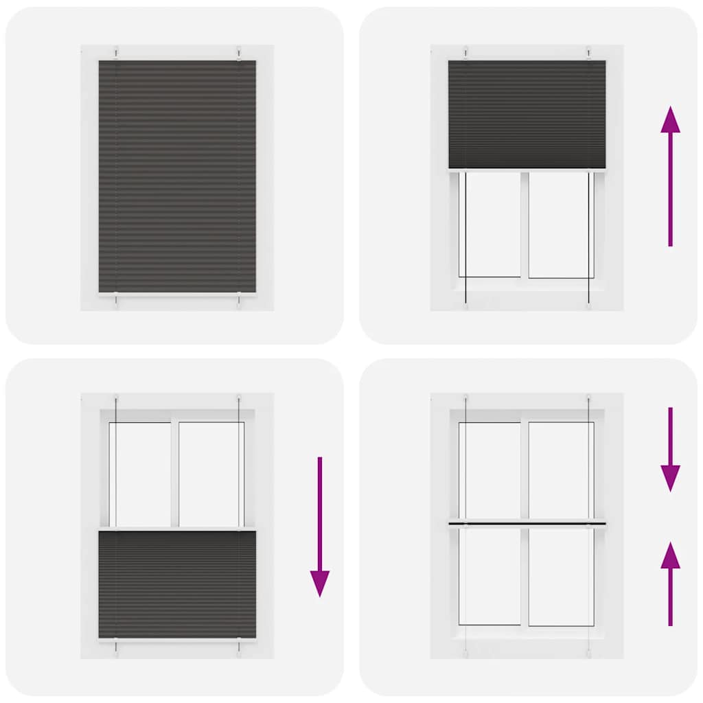 Plisirana roleta crna 85x100 cm širina tkanine 84,4 cm