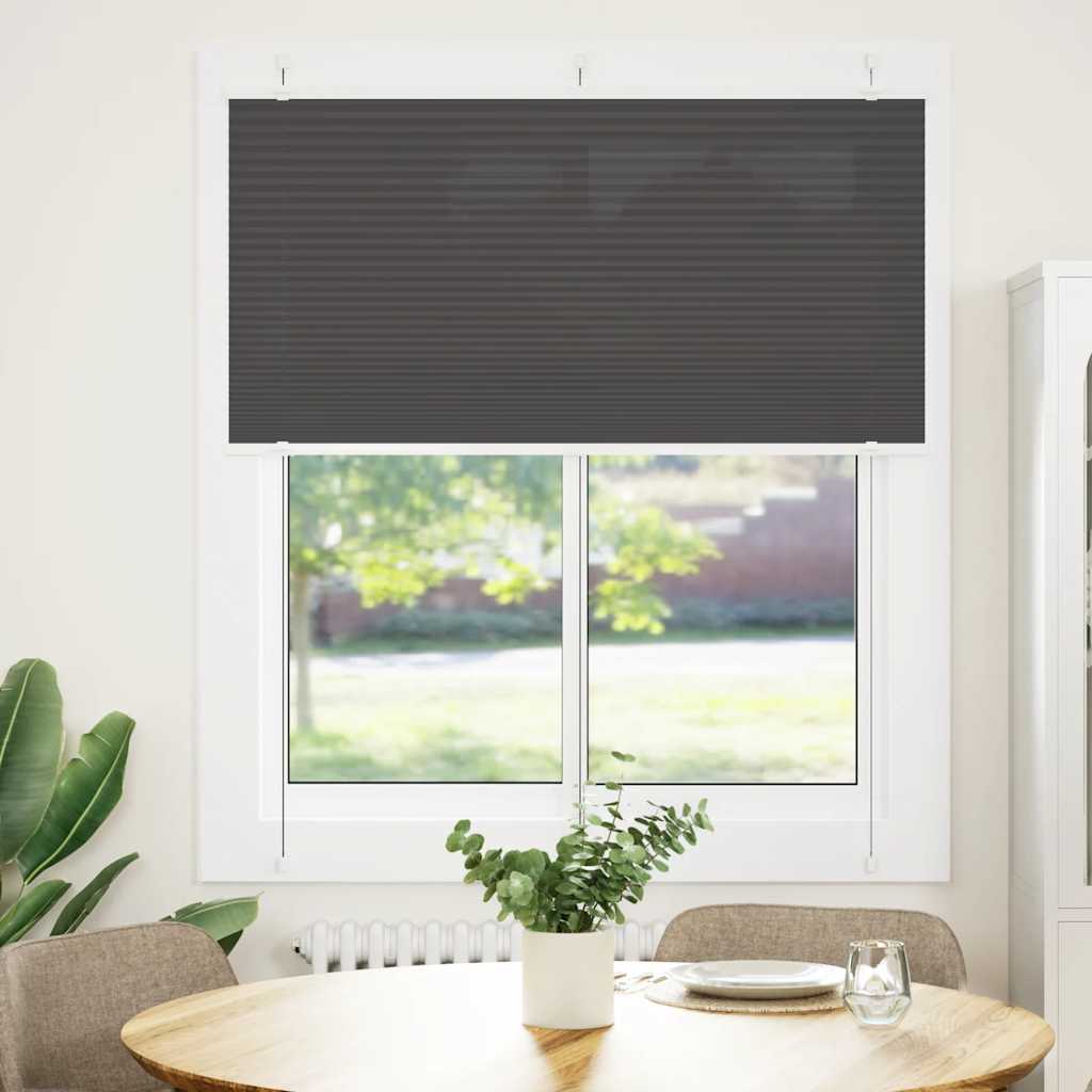 Plisirana roleta crna 120x150 cm širina tkanine 119,4 cm