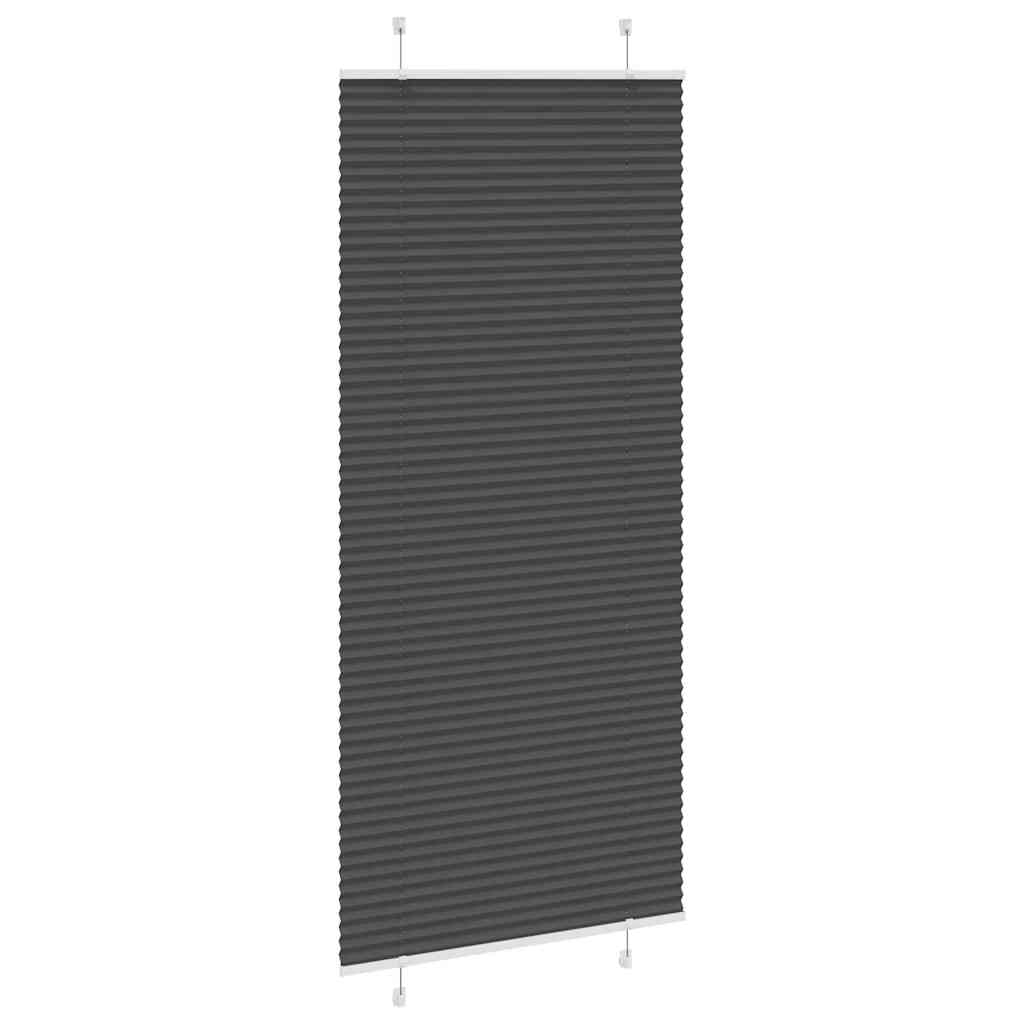 Plisirana roleta crna 85x200 cm širina tkanine 84,4 cm