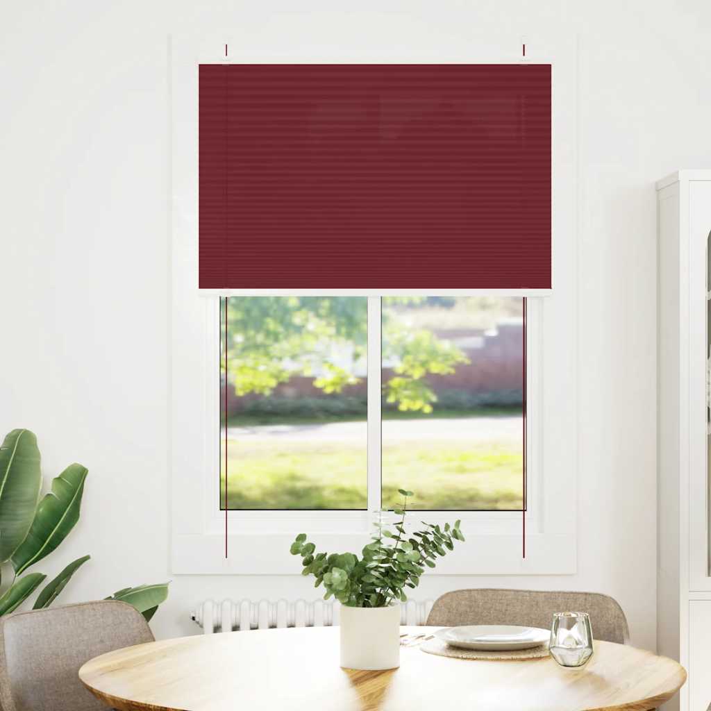 Plisirana zavjesa Bordo crvena 90x100 cm Širina tkanine 89,4 cm Poliester