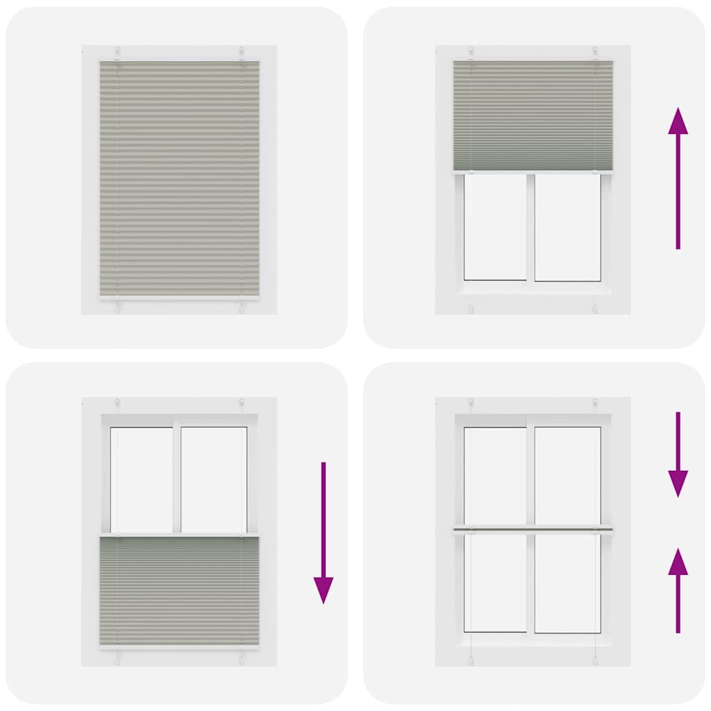 Plisirana roleta svijetlosiva 85x100 cm širina tkanine 84,4 cm
