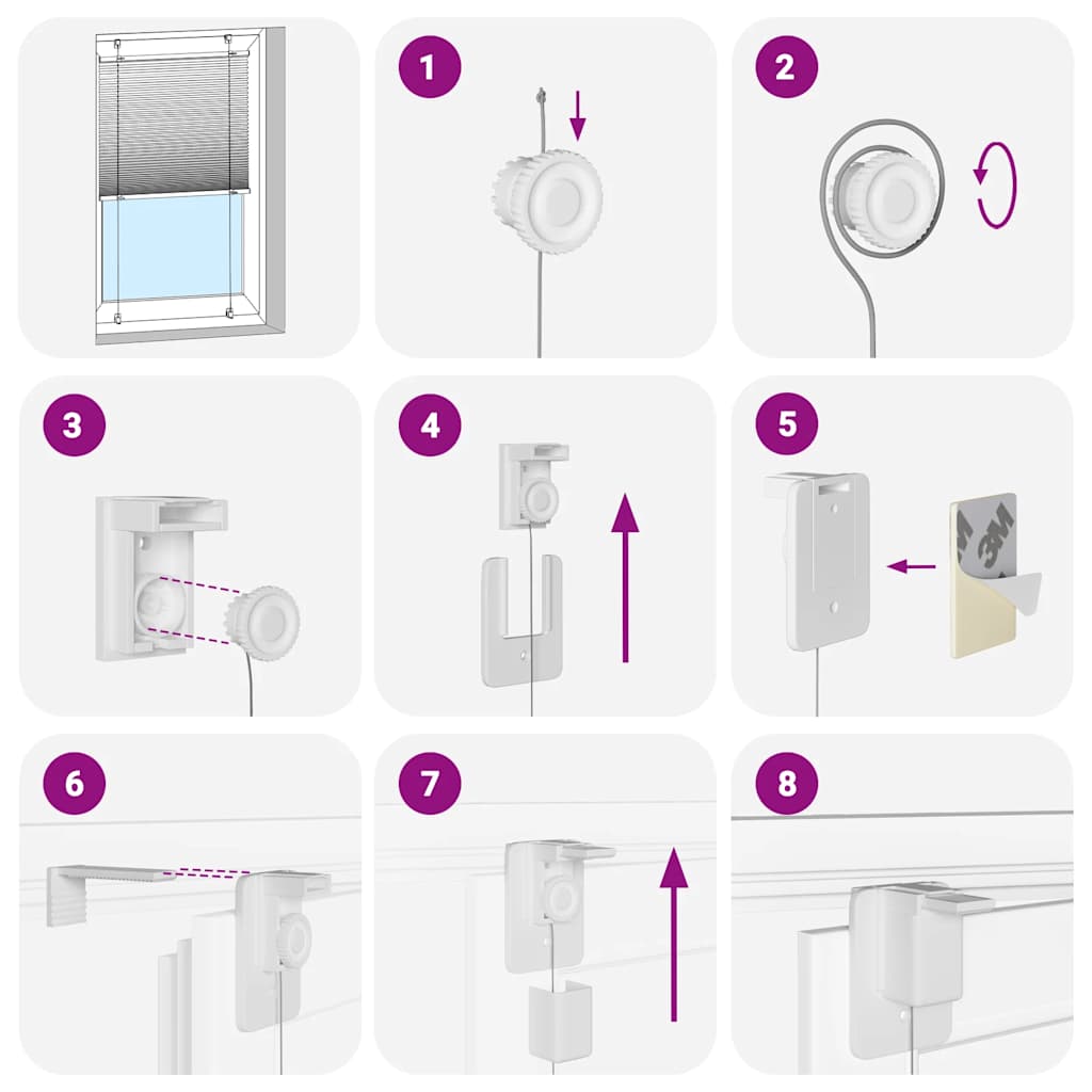 Plisirana roleta svijetlosiva 95x200 cm širina tkanine 94,4 cm