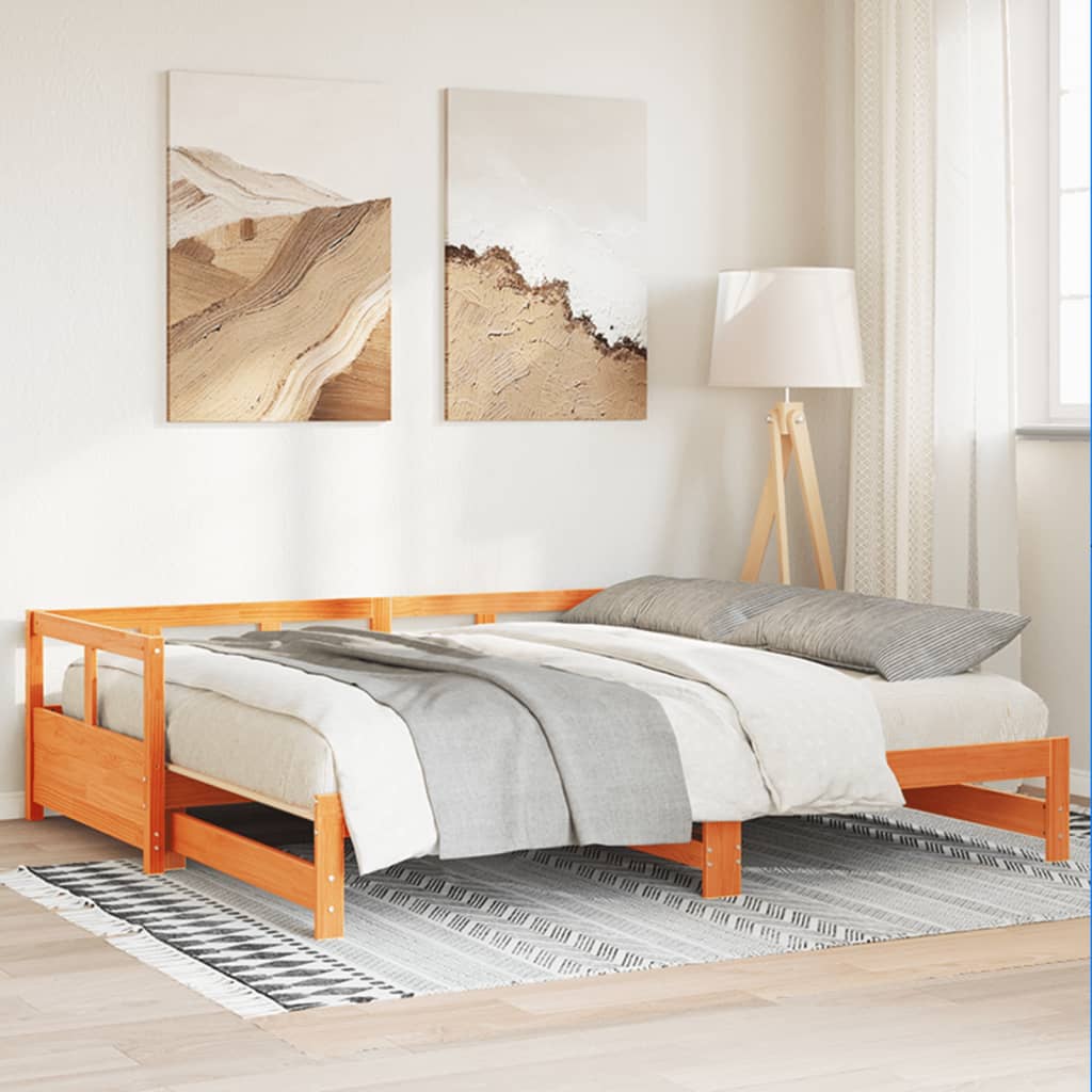 Dnevni krevet bez madraca voštano smeđi 80 x 200 cm od borovine