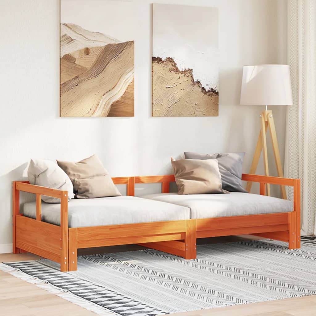 Dnevni krevet bez madraca voštano smeđi 80 x 200 cm od borovine