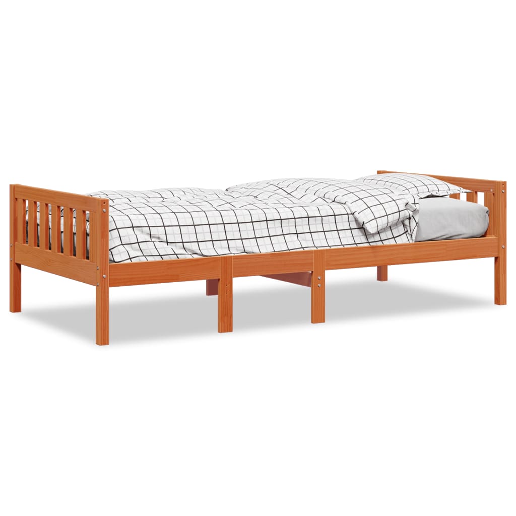 Dječji krevet bez madraca voštano smeđi 75 x 190 cm od borovine