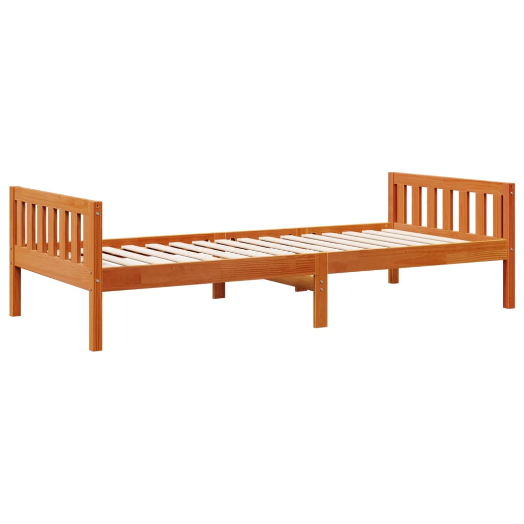 Dječji krevet bez madraca voštano smeđi 75 x 190 cm od borovine