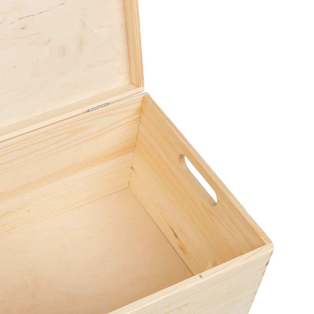 Drvena kutija s poklopcem i ručkama 40x30x23 cm puno drvo bor