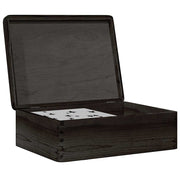Drvena kutija s poklopcem crna 40x30x13 cm puno drvo bor